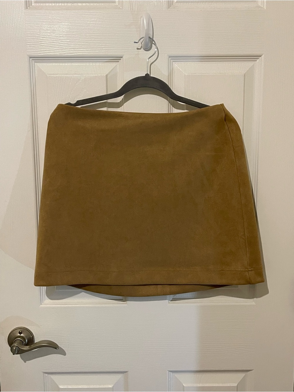Pink Lily Camel Suede Mini Skirt